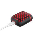 Wholesale Airpod (2 / 1) Honeycomb Mesh Sports Cover Skin for Airpod Charging Case (Black Red)